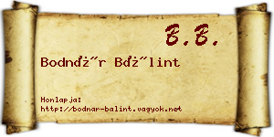 Bodnár Bálint névjegykártya